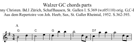 Walzer GC chords parts - staff notation