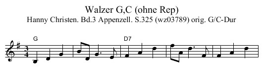 Walzer G,C (ohne Rep) - staff notation