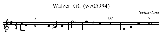 Walzer  GC (wz05994) - staff notation