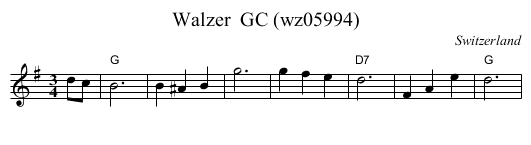 Walzer  GC (wz05994) - staff notation