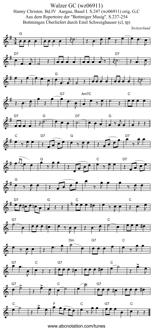 Walzer GC (wz06911) - staff notation