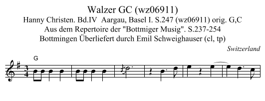 Walzer GC (wz06911) - staff notation