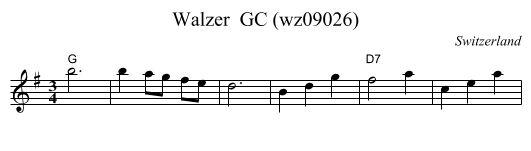 Walzer  GC (wz09026) - staff notation