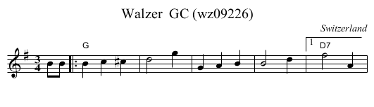 Walzer  GC (wz09226) - staff notation