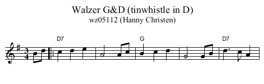 Walzer G&D (tinwhistle in D) - staff notation