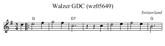 Walzer GDC (wz05649) - staff notation