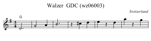 Walzer  GDC (wz06003) - staff notation