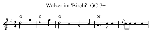 Walzer im 'Birchi'  GC 7+ - staff notation