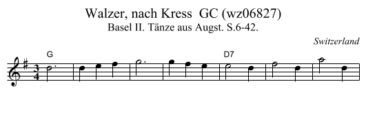 Walzer, nach Kress  GC (wz06827) - staff notation