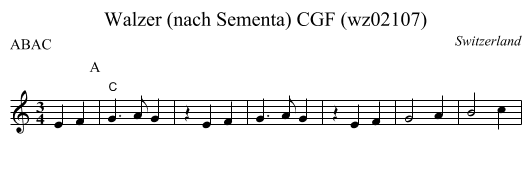 Walzer (nach Sementa) CGF (wz02107) - staff notation