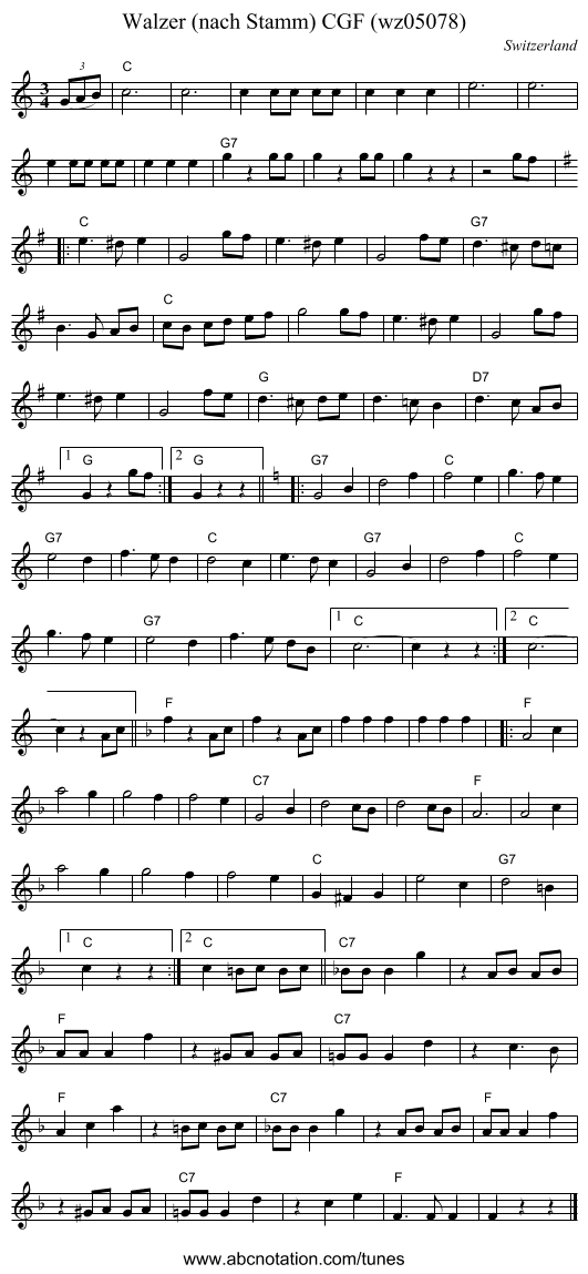 Walzer (nach Stamm) CGF (wz05078) - staff notation
