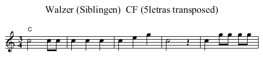 Walzer (Siblingen)  CF (5letras transposed) - staff notation