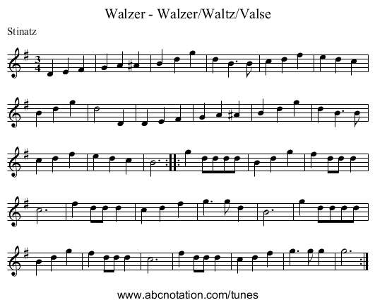 Walzer - Walzer/Waltz/Valse - staff notation