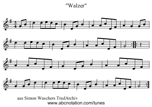 Walzer - staff notation