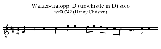 Walzer-Galopp  D (tinwhistle in D) solo - staff notation