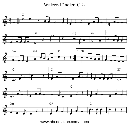 Walzer-L&auml;ndler  C 2- - staff notation