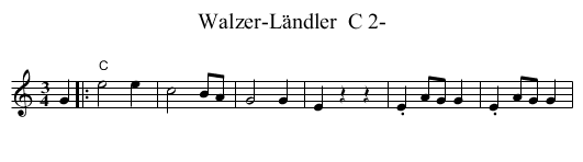 Walzer-L&auml;ndler  C 2- - staff notation