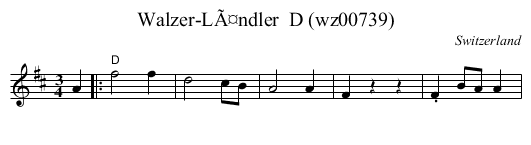 Walzer-LÃ¤ndler  D (wz00739) - staff notation