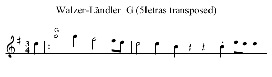 Walzer-L&auml;ndler  G (5letras transposed) - staff notation