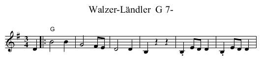 Walzer-L&auml;ndler  G 7- - staff notation