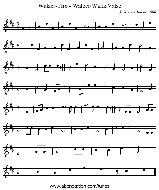 Walzer-Trio - Walzer/Waltz/Valse - staff notation
