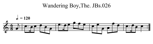 Wandering Boy,The. JBs.026 - staff notation