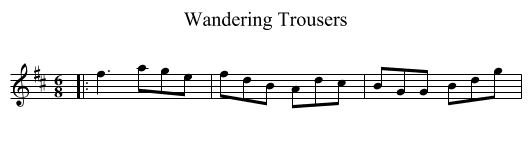 Wandering Trousers - staff notation