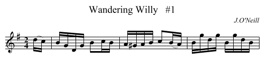 Wandering Willy   #1 - staff notation