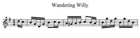 Wandering Willy - staff notation