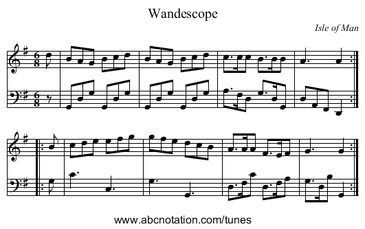Wandescope - staff notation