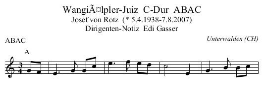 WangiÃ¤lpler-Juiz  C-Dur  ABAC - staff notation
