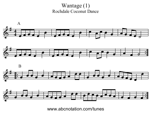 Wantage (1) - staff notation