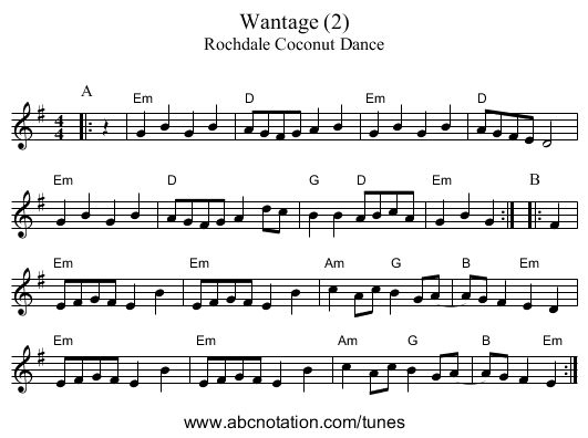 Wantage (2) - staff notation