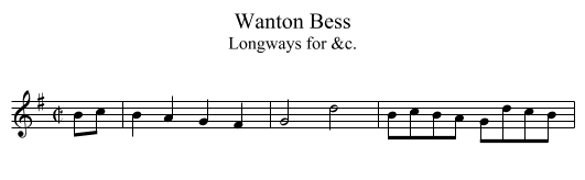 Wanton Bess - staff notation
