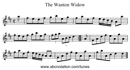 Wanton Widow, The - staff notation