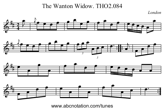 Wanton Widow. THO2.084, The - staff notation