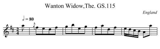 Wanton Widow,The. GS.115 - staff notation
