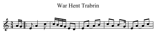 War Hent Trabrin - staff notation