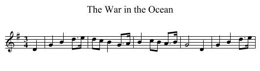 War in the Ocean, The - staff notation