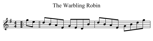 Warbling Robin, The  - staff notation