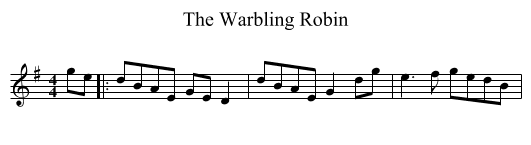 Warbling Robin, The  - staff notation