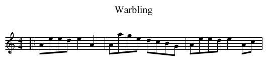 Warbling - staff notation