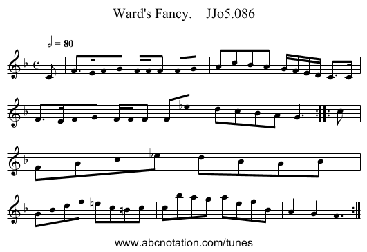 Ward's Fancy.    JJo5.086 - staff notation