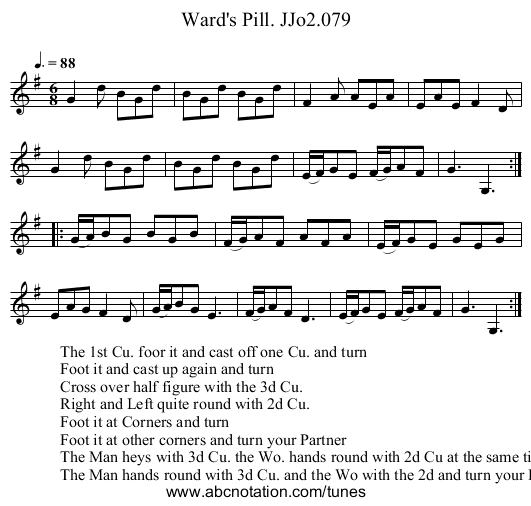 Ward's Pill. JJo2.079 - staff notation