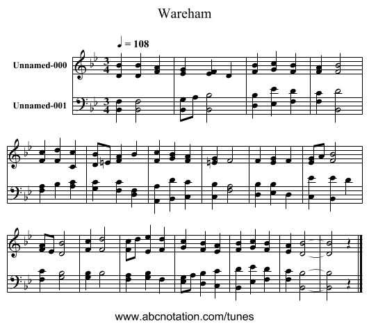 Wareham - staff notation
