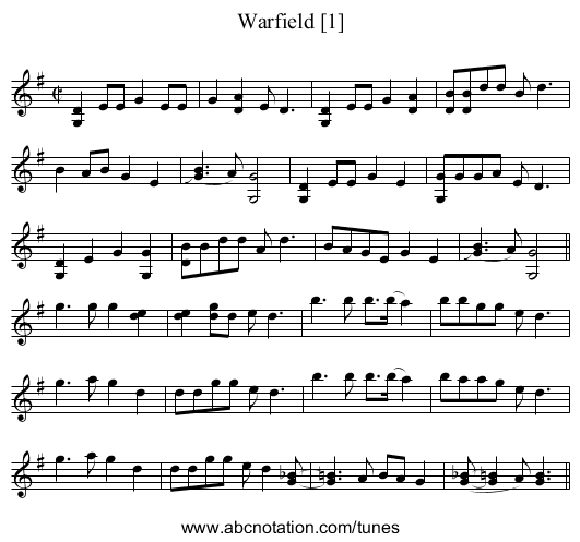 Warfield [1] - staff notation