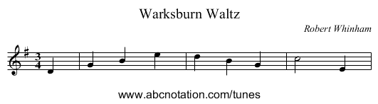 Warksburn Waltz - staff notation