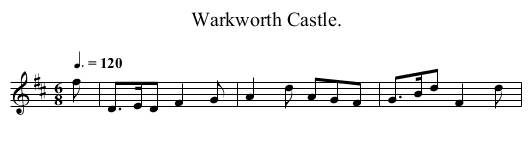 Warkworth Castle. - staff notation