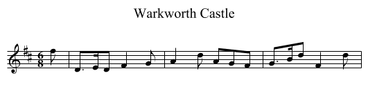 Warkworth Castle - staff notation