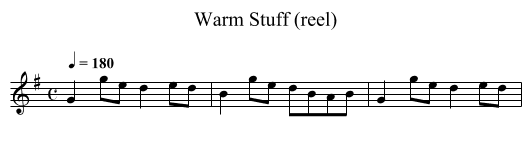 Warm Stuff (reel) - staff notation